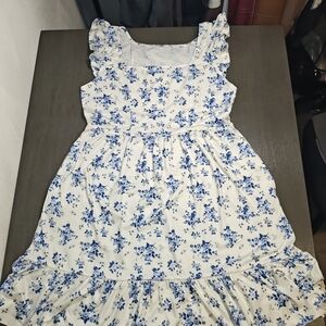 Charming Blue Floral woman's Summer  Dress